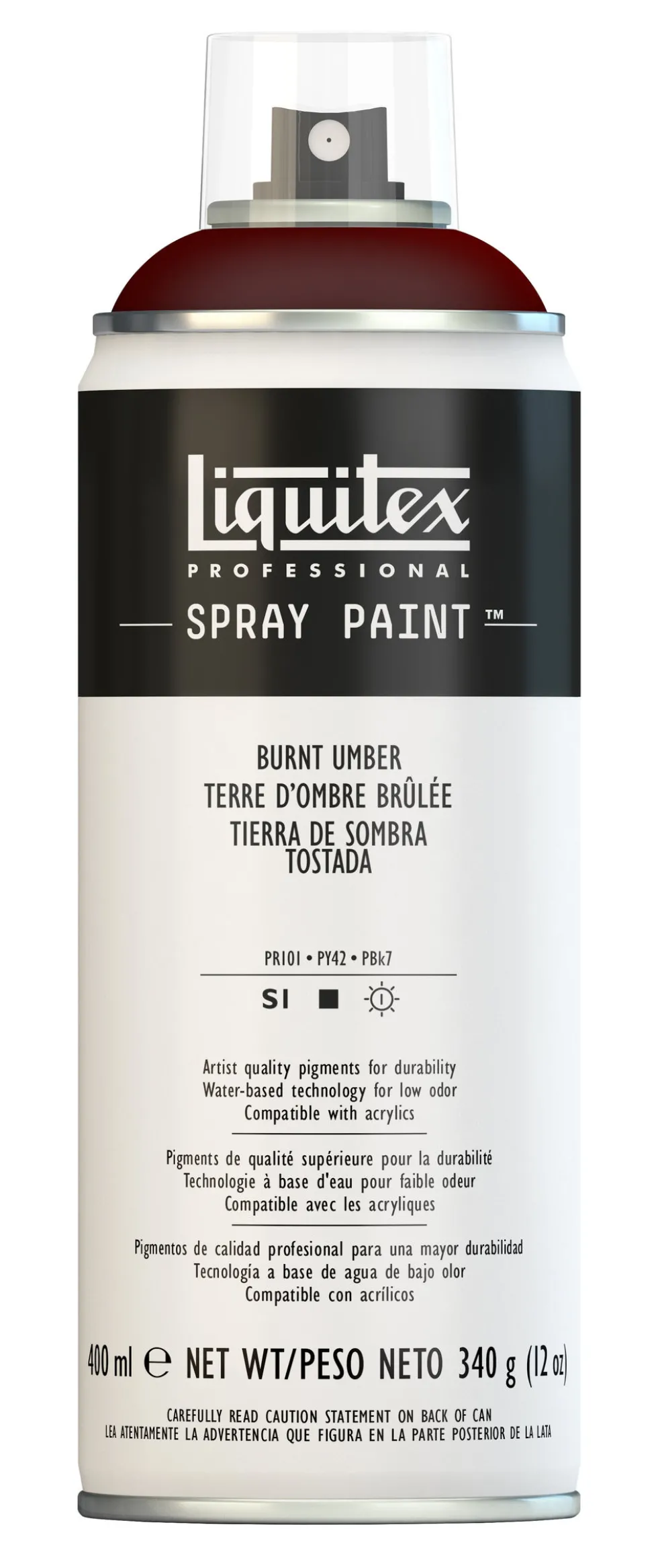 Farba akrylowa w spray'u - Liquitex - Burnt Umber, 400 ml