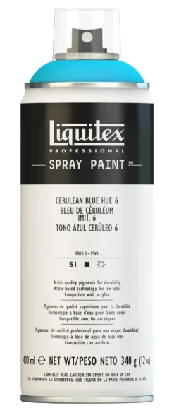 Farba akrylowa w spray'u - Liquitex - Cerulean Blue Hue 6, 400 ml