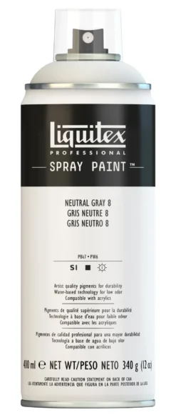 Farba akrylowa w spray'u - Liquitex - Neutral Gray 8, 400 ml