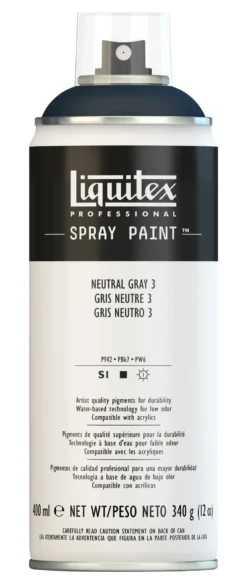 Farba akrylowa w spray'u - Liquitex - Neutral Gray 3, 400 ml