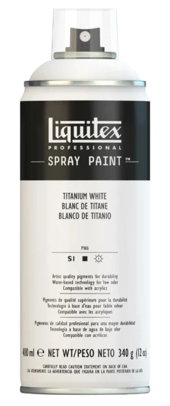 Farba akrylowa w spray'u - Liquitex - Titanium White, 400 ml