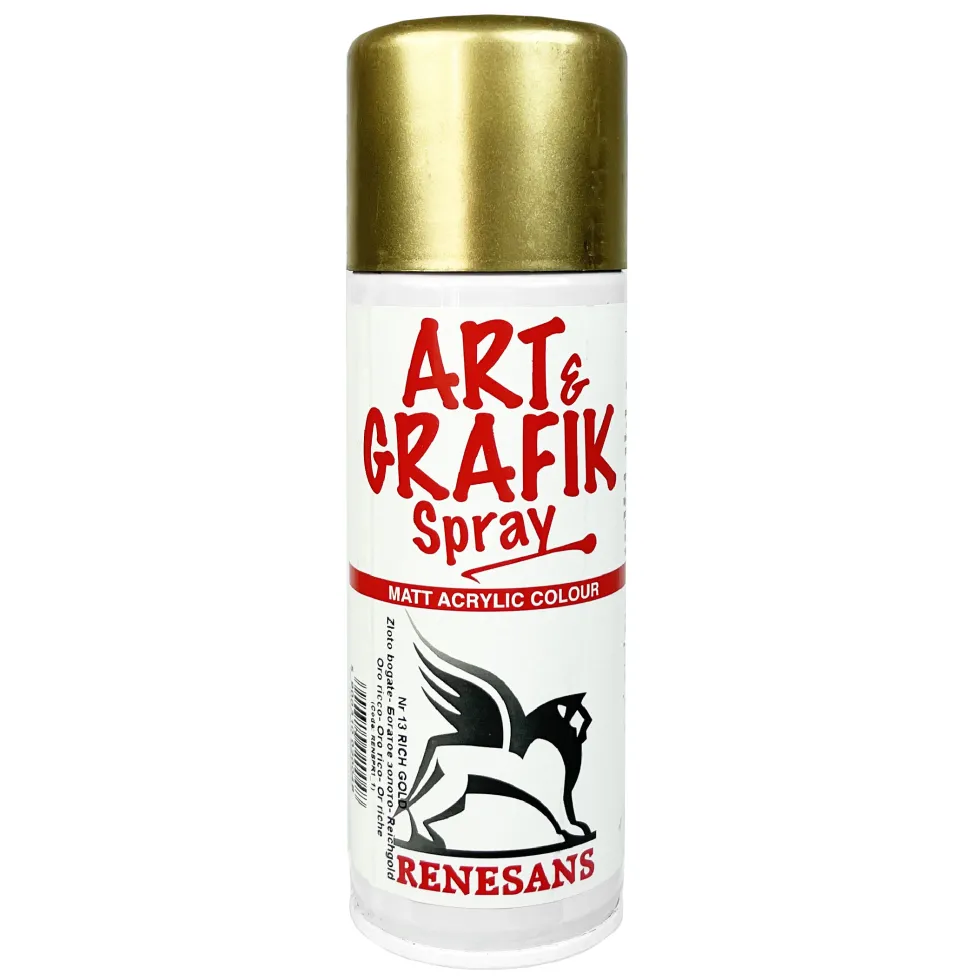 Farba akrylowa w sprayu metaliczna - Renesans - bogate złoto, 200 ml