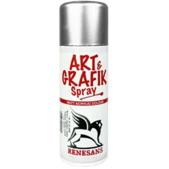 Farba akrylowa w sprayu metaliczna - Renesans - srebrna, 200 ml