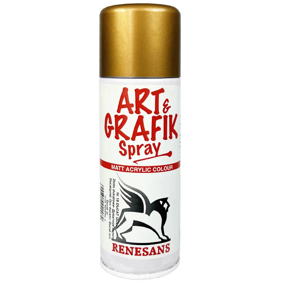 Farba akrylowa w sprayu metaliczna - Renesans - złoto dukatowe, 200 ml