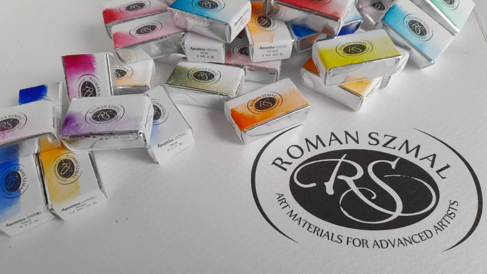 Farba akwarelowa Aquarius - Roman Szmal - 381, Quinacridone Rose, kostka