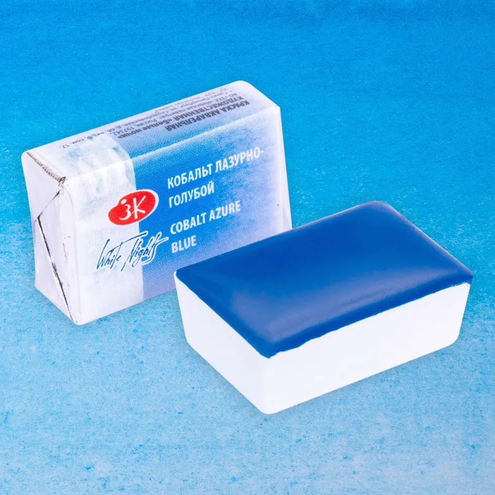 Farba akwarelowa Białe Noce - St. Petersburg - Cobalt Azure Blue, kostka