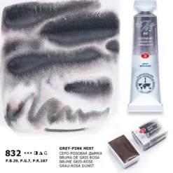 Farba akwarelowa Białe Noce - St. Petersburg - Grey-Rose Mist, kostka