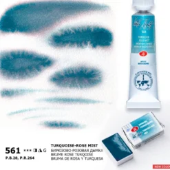 Farba akwarelowa Białe Noce - St. Petersburg - Turquoise-Rose Mist, kostka