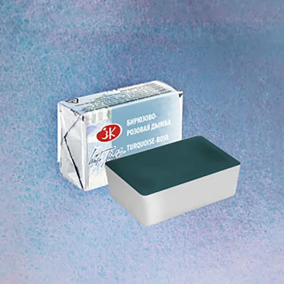 Farba akwarelowa Białe Noce - St. Petersburg - Turquoise-Rose Mist, kostka