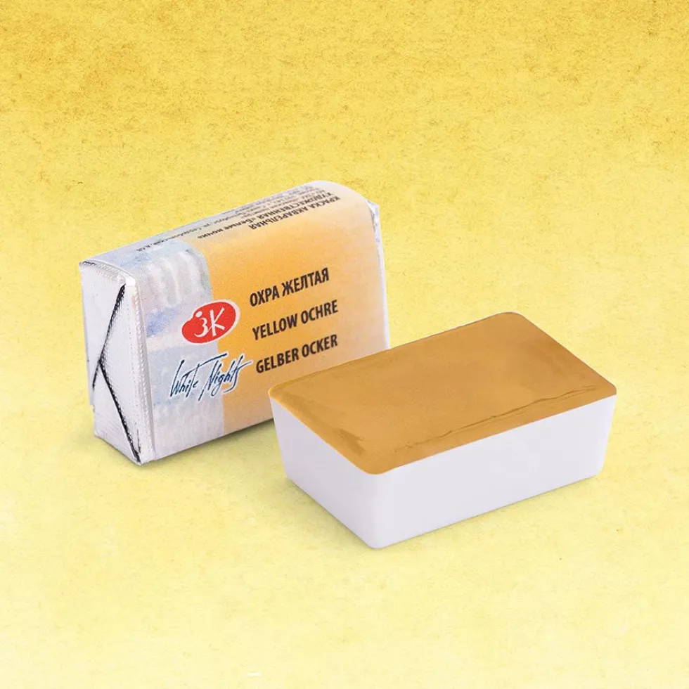 Farba akwarelowa Białe Noce - St. Petersburg - Yellow Ochre, kostka