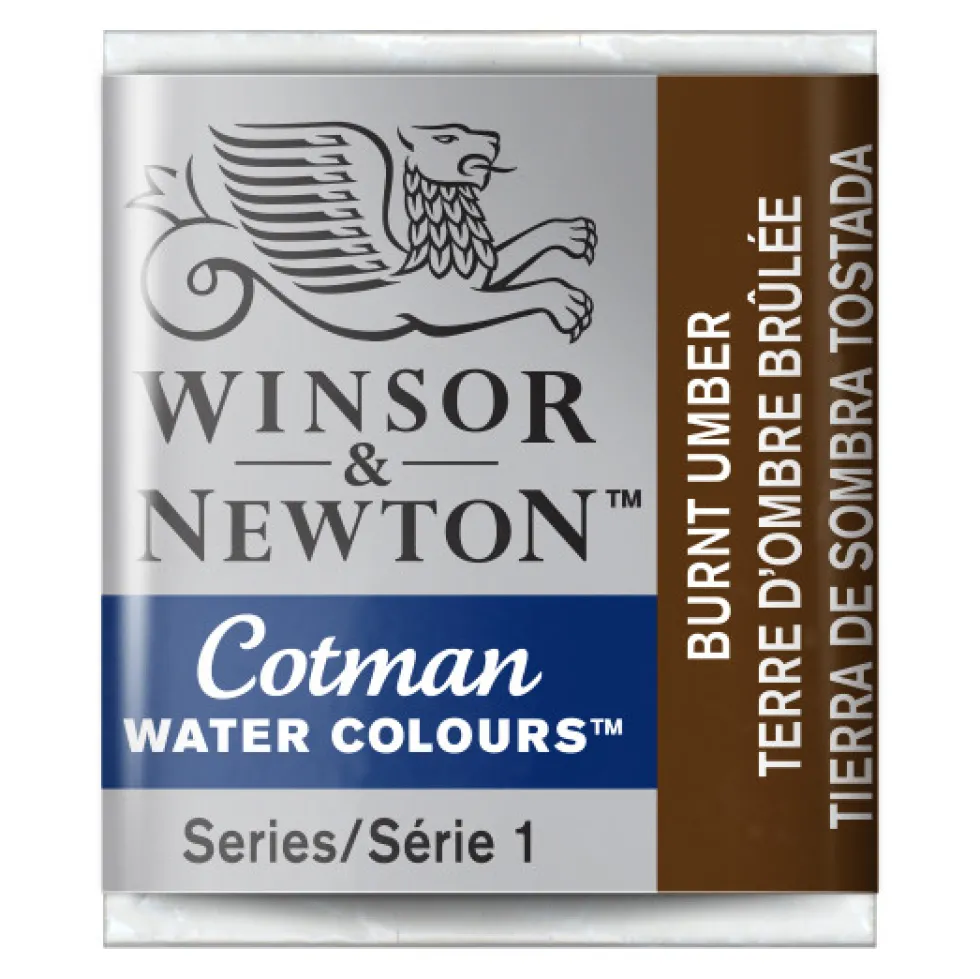 Farba akwarelowa Cotman - Winsor & Newton - Burnt Umber, półkostka