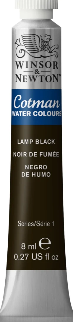 Farba akwarelowa Cotman - Winsor & Newton - Lamp Black, 8 ml