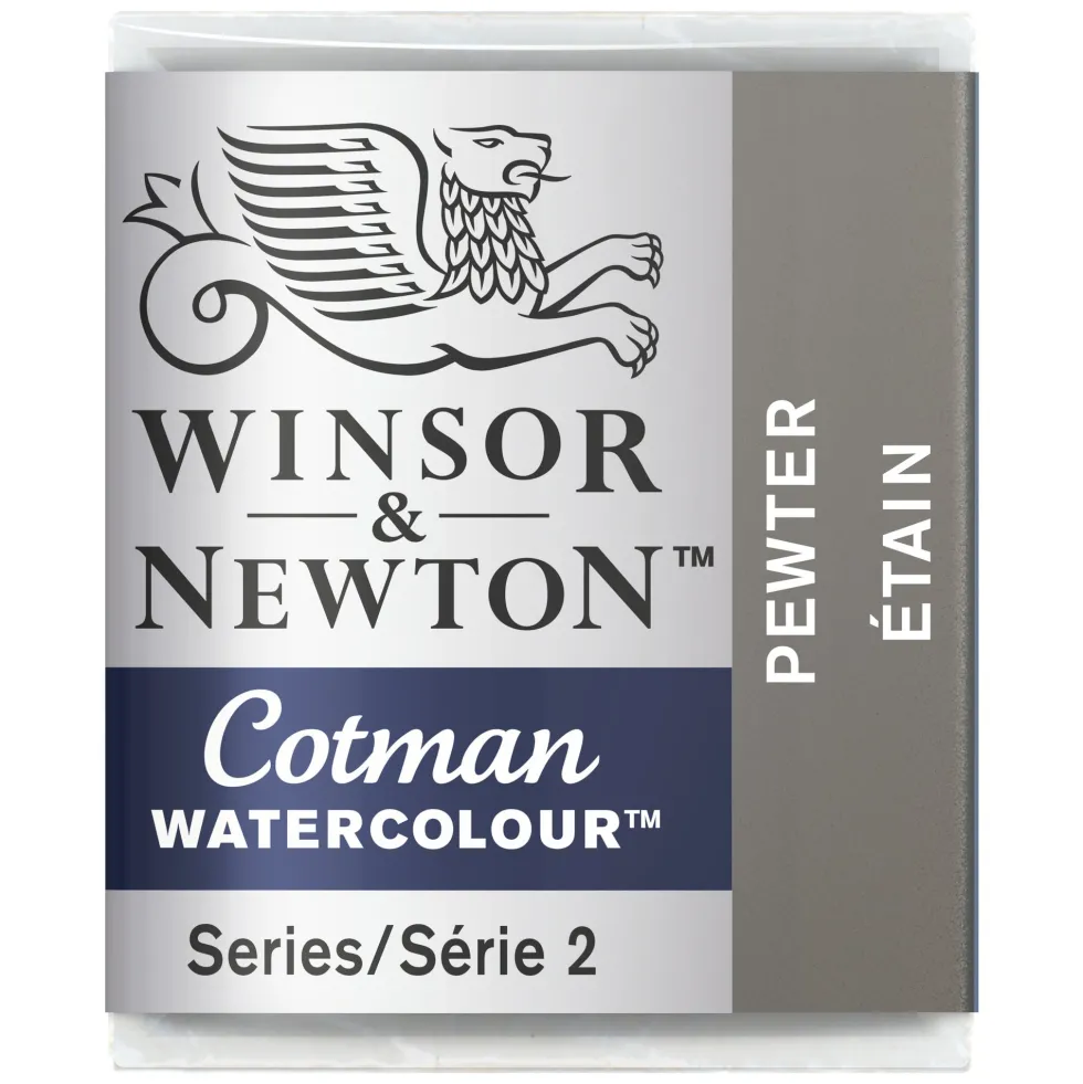 Farba akwarelowa Cotman - Winsor & Newton - Pewter, półkostka