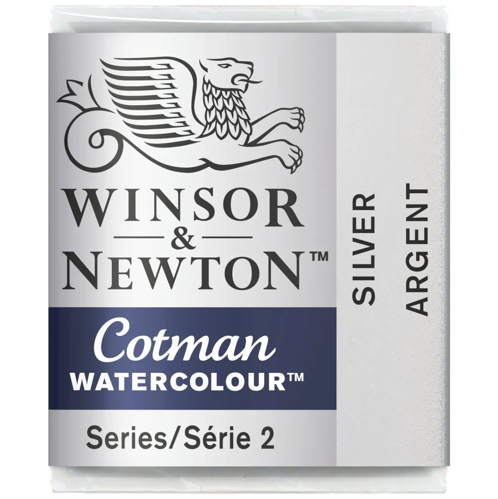 Farba akwarelowa Cotman - Winsor & Newton - Silver, półkostka