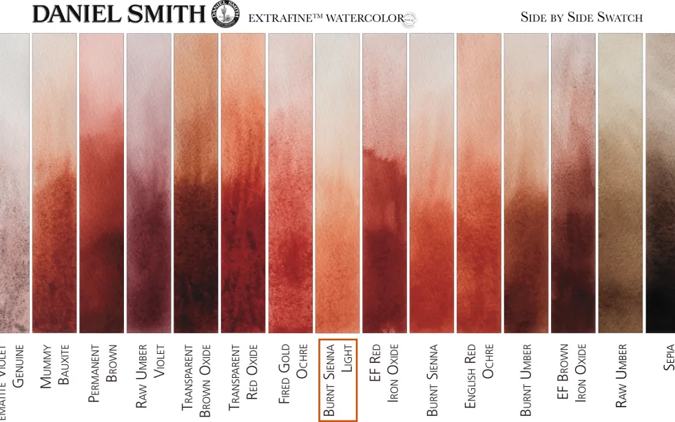 Farba akwarelowa Extra Fine w półkostce - Daniel Smith - Burnt Sienna Light
