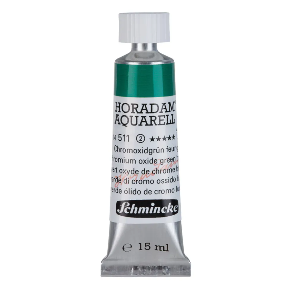 Farba akwarelowa Horadam Aquarell - Schmincke - 511, Chromium Oxide Green Brilliant, 15 ml