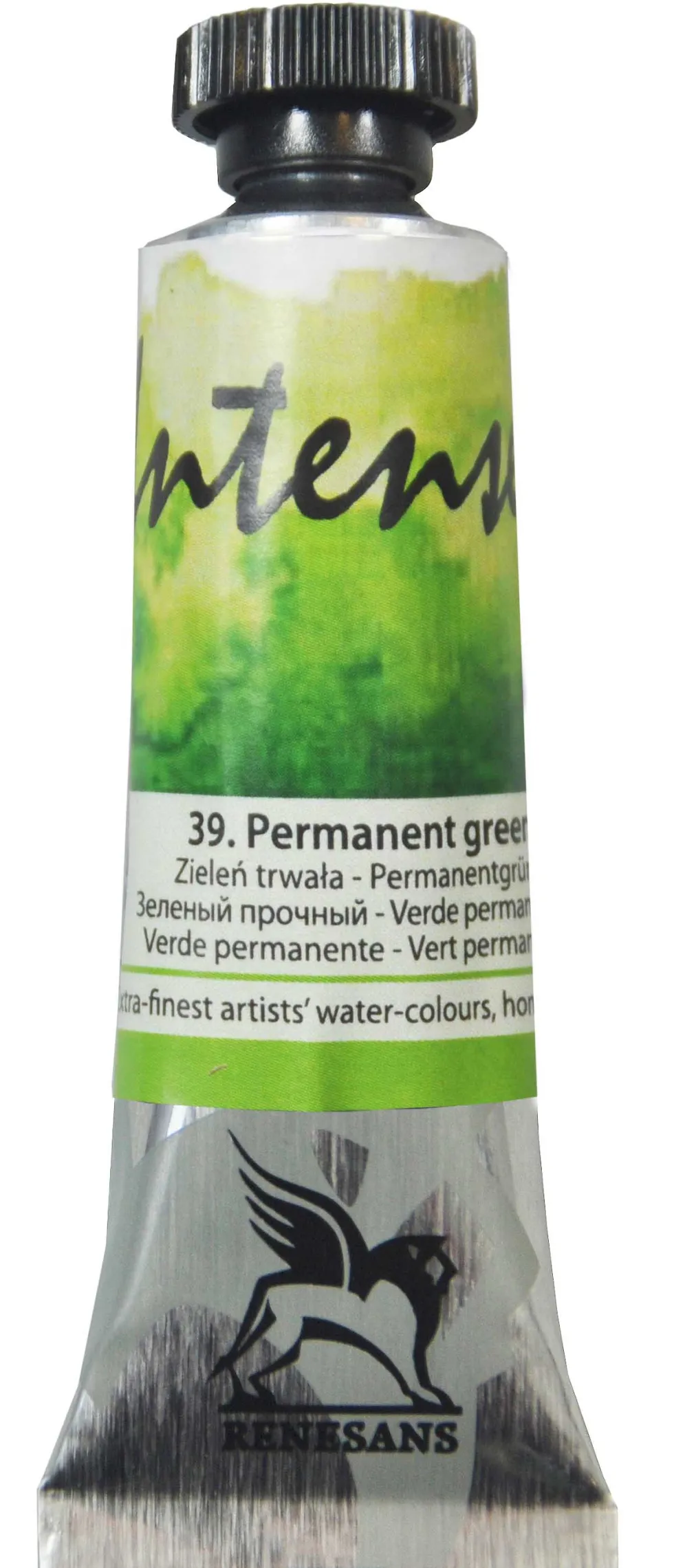 Farba akwarelowa Intense Water - Renesans - 39, permanent green, 15 ml