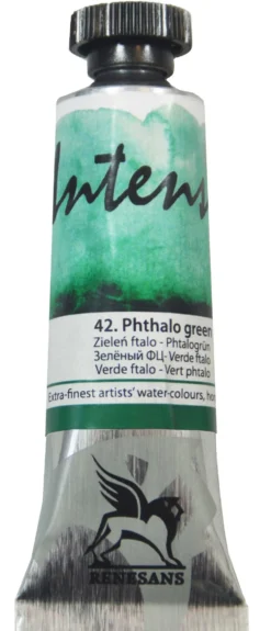 Farba akwarelowa Intense Water - Renesans - 42, phthalo green, 15 ml