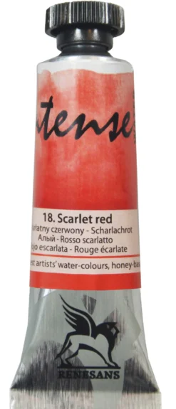 Farba akwarelowa Intense Water - Renesans - 18, scarlet red, 15 ml