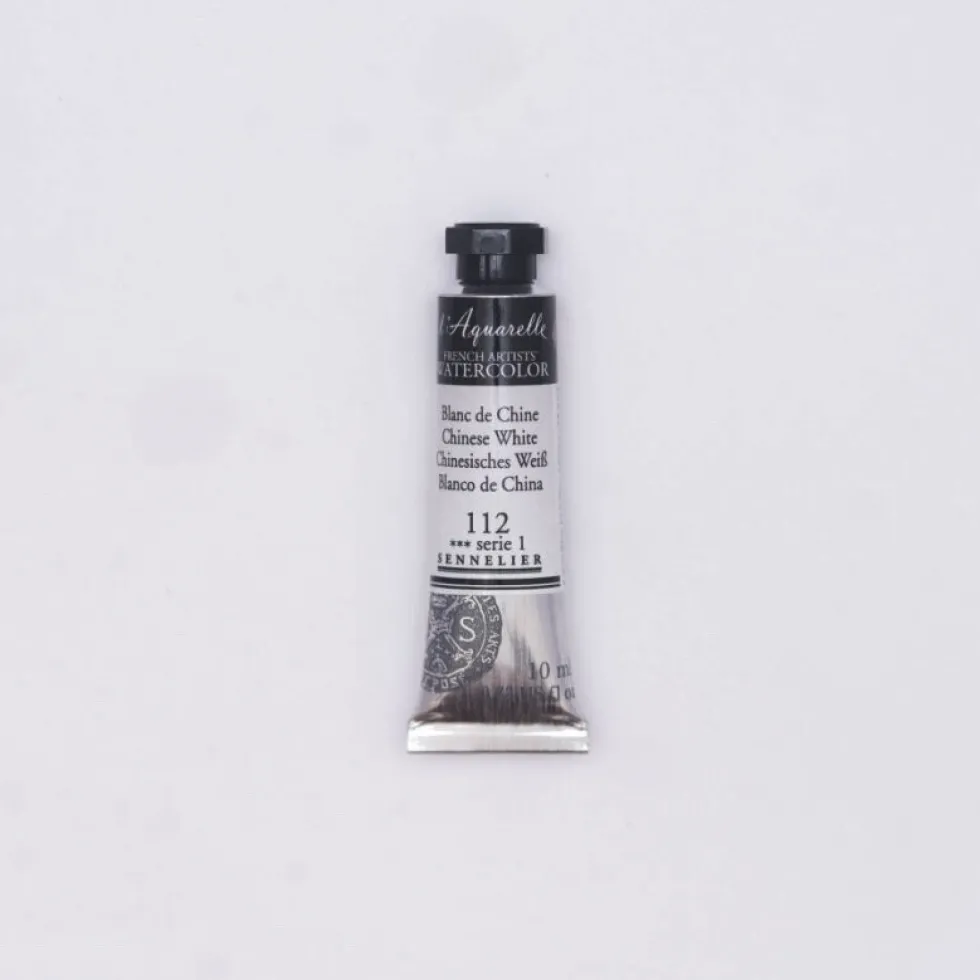 Farba akwarelowa l’Aquarelle - Sennelier - 112, Chinese White, 10 ml