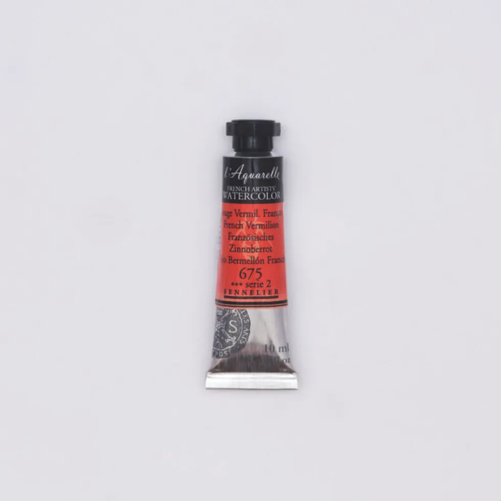 Farba akwarelowa l’Aquarelle - Sennelier - 675, French Vermilion, 10 ml