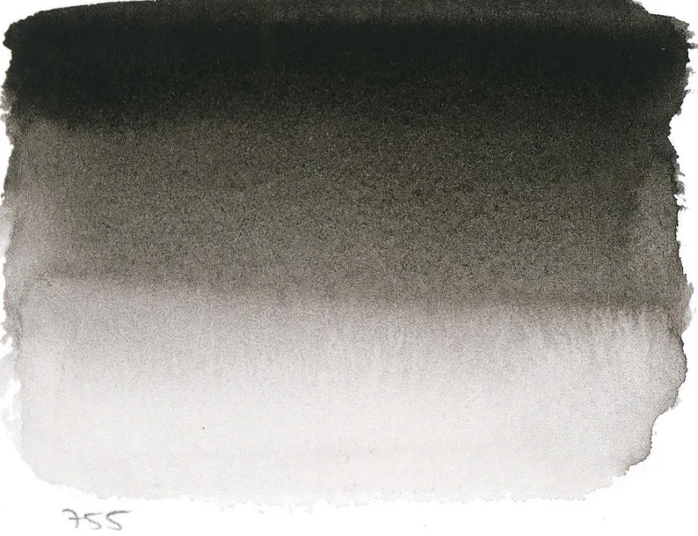 Farba akwarelowa l’Aquarelle - Sennelier - 755, Ivory Black, 10 ml