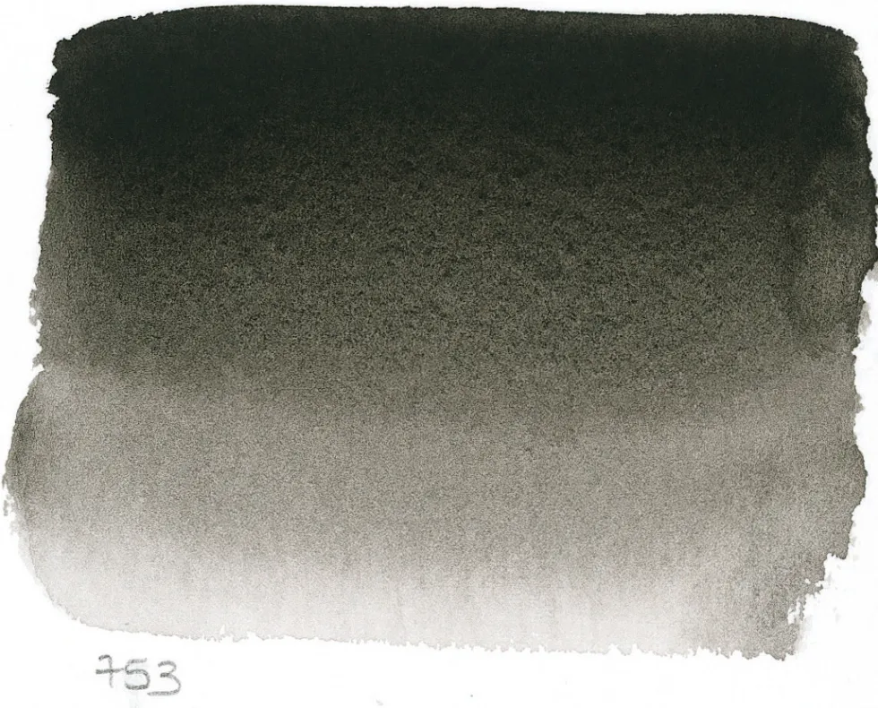 Farba akwarelowa l’Aquarelle - Sennelier - 753, Lamp Black, 10 ml