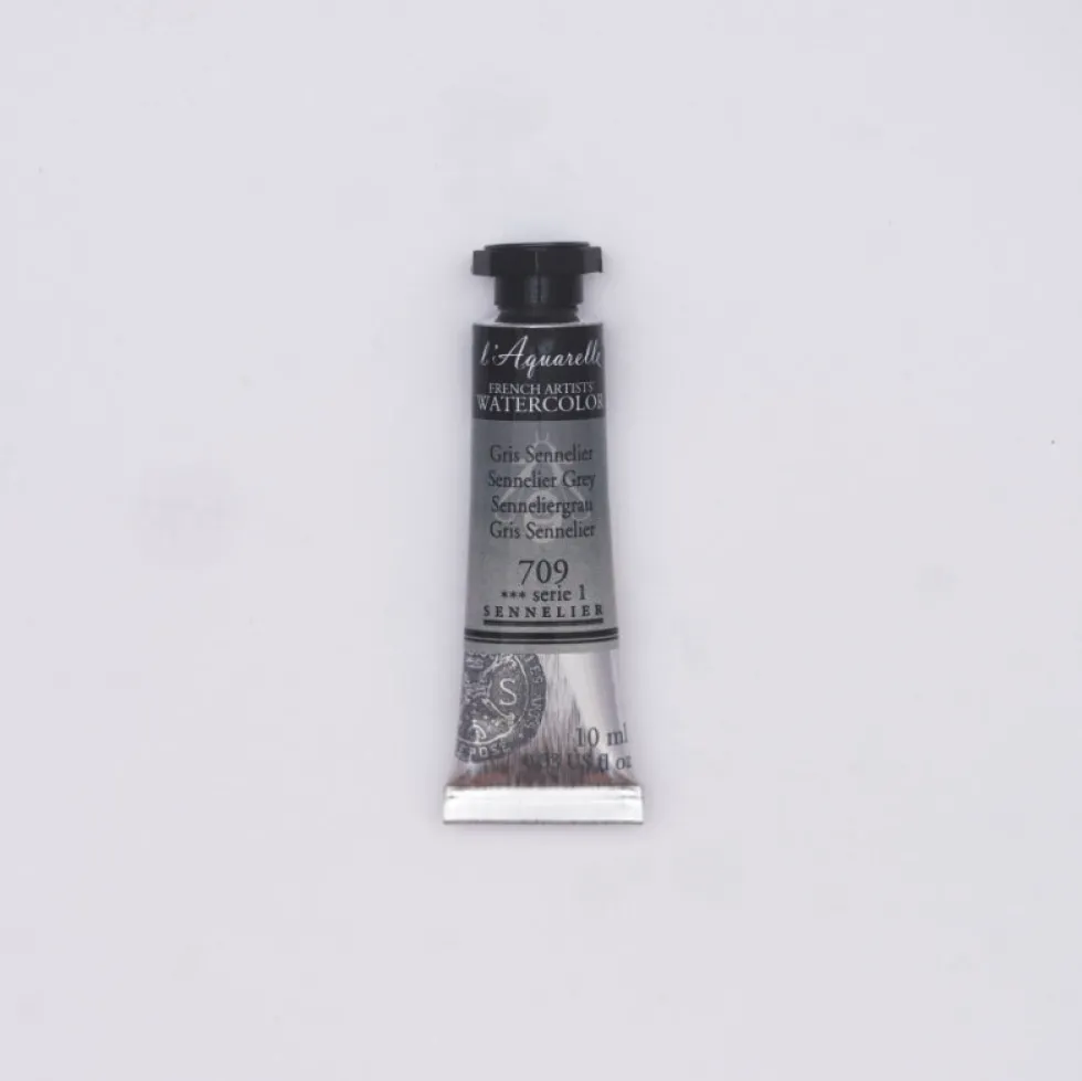Farba akwarelowa l’Aquarelle - Sennelier - 709, Sennelier Grey, 10 ml