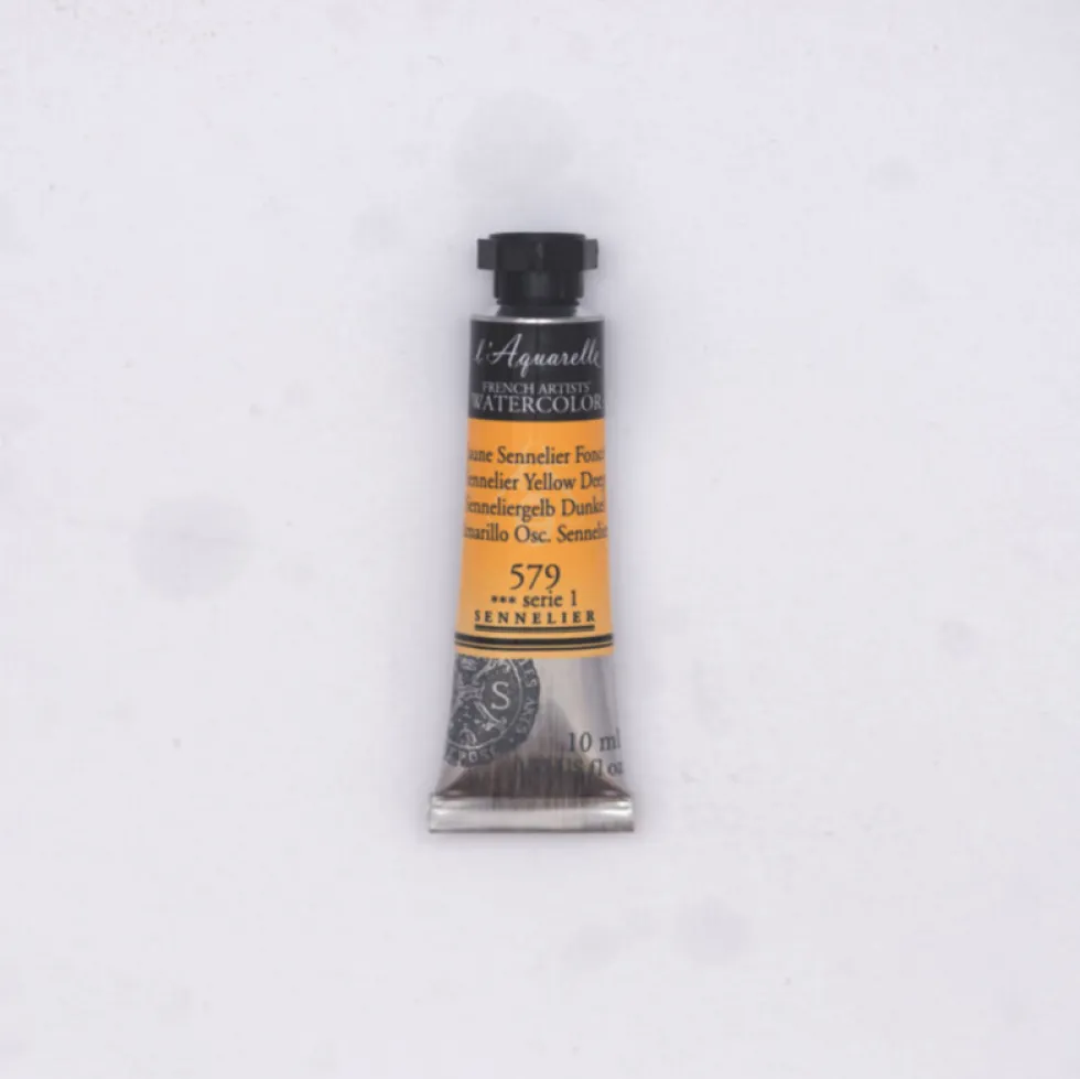 Farba akwarelowa l’Aquarelle - Sennelier - 579, Sennelier Yellow Deep, 10 ml