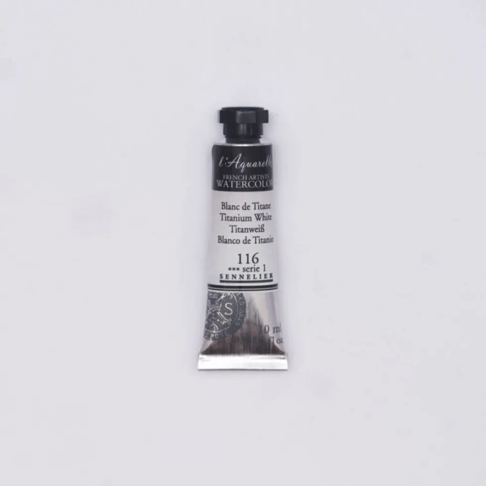 Farba akwarelowa l’Aquarelle - Sennelier - 116 Titanium White, 10 ml