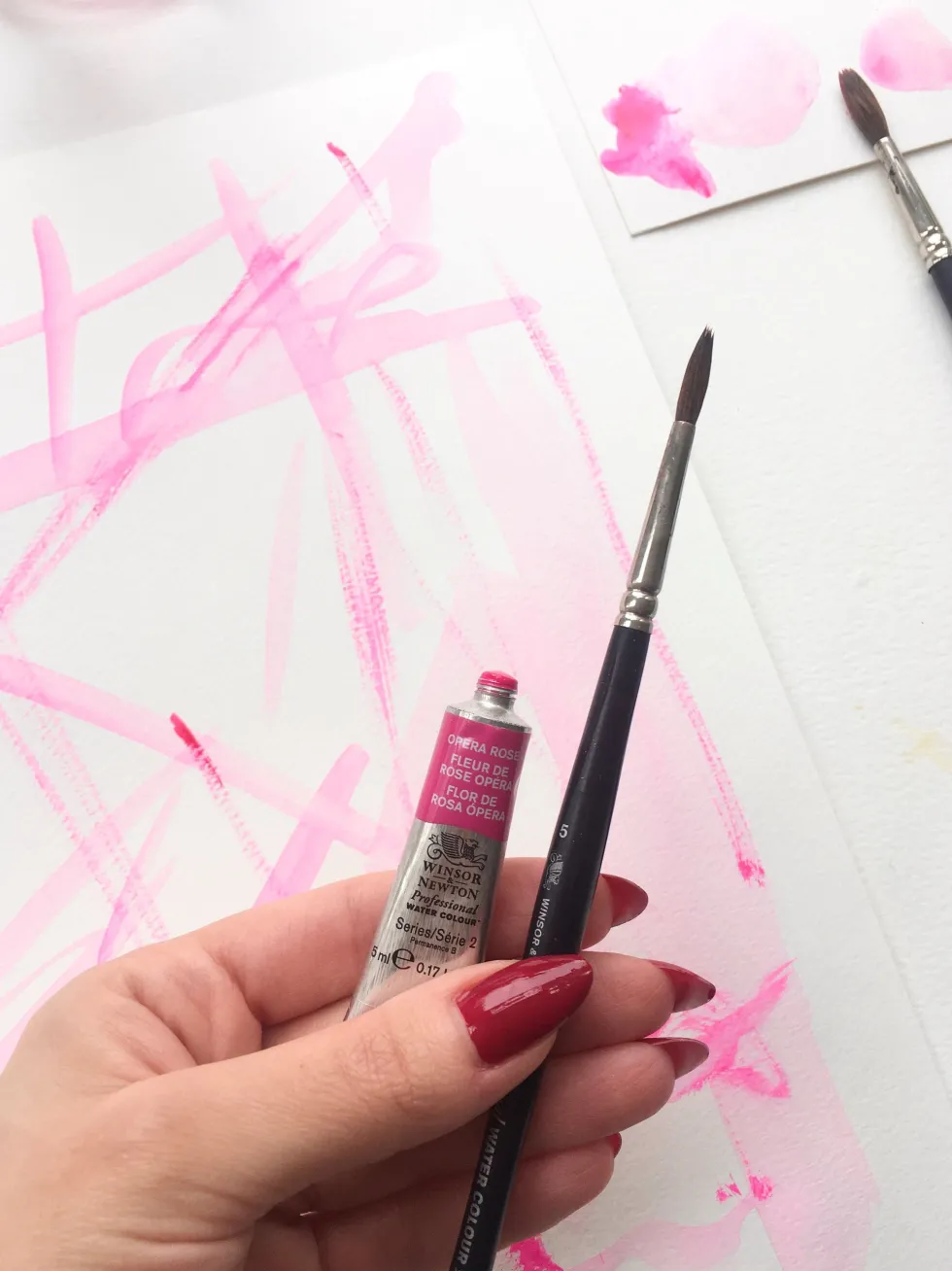 Farba akwarelowa Professional Watercolour - Winsor & Newton - Opera Rose, 5 ml