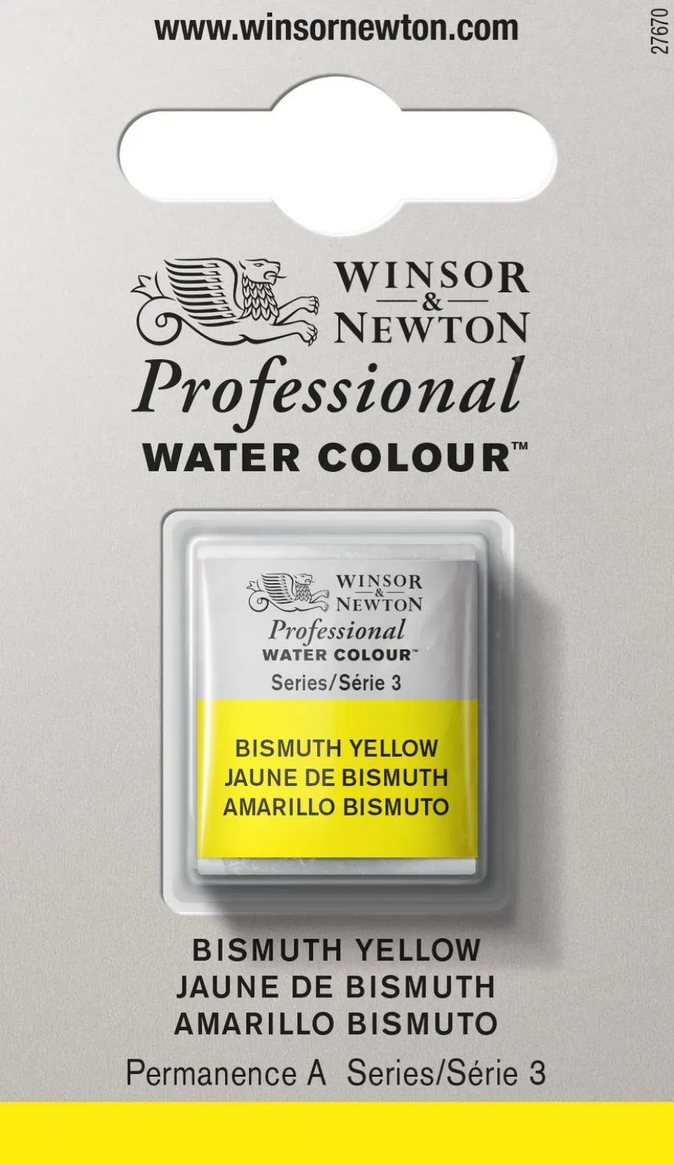 Farba akwarelowa Professional w półkostce - Winsor & Newton - Bismuth Yellow