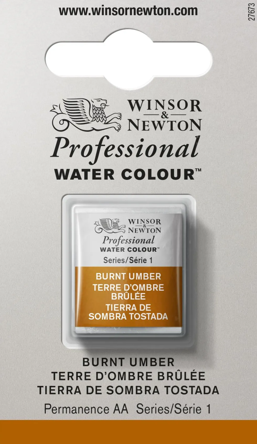Farba akwarelowa Professional w półkostce - Winsor & Newton - Burnt Umber