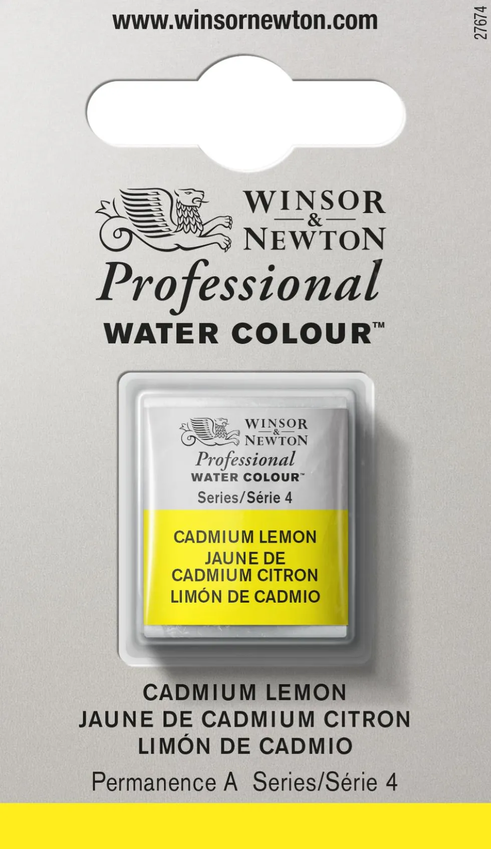 Farba akwarelowa Professional w półkostce - Winsor & Newton - Cadmium Lemon