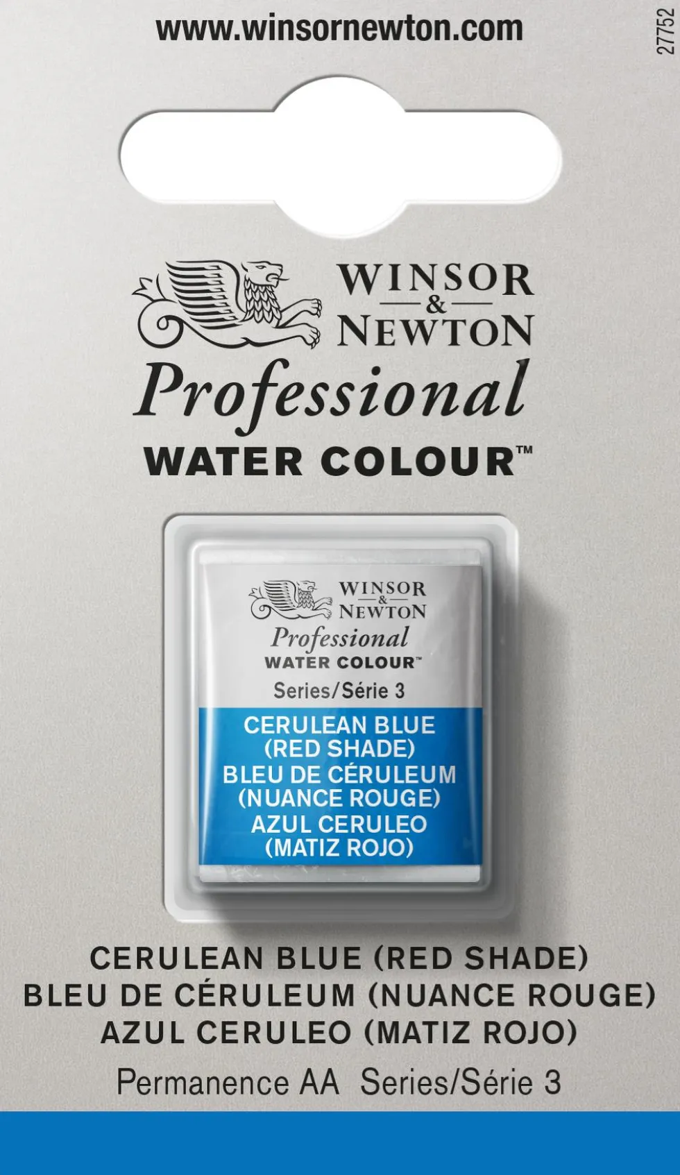 Farba akwarelowa Professional w półkostce - Winsor & Newton - Cerulean Blue (Red Shade)