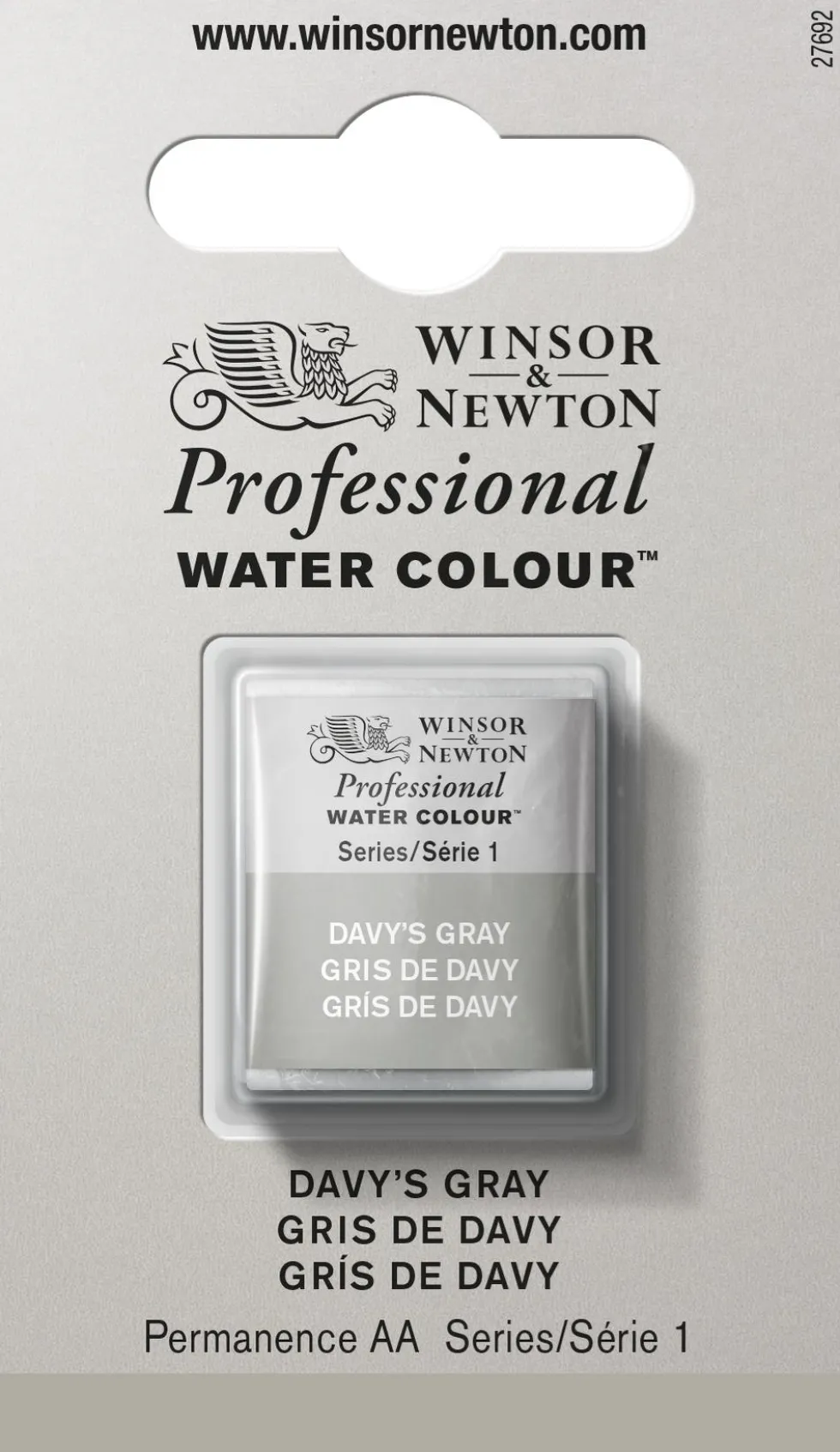 Farba akwarelowa Professional w półkostce - Winsor & Newton - Davy’s Grey