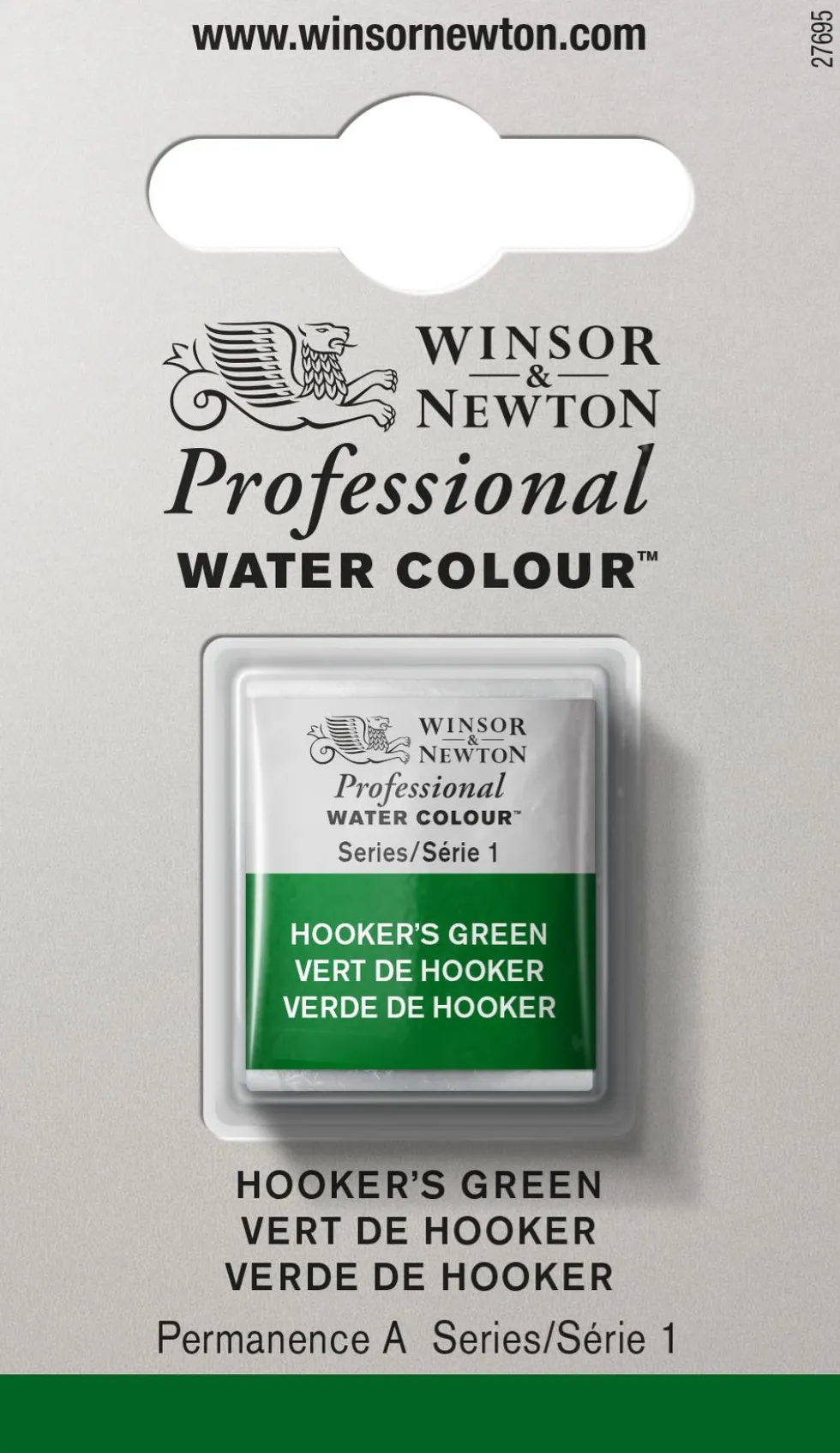 Farba akwarelowa Professional w półkostce - Winsor & Newton - Hooker’s Green
