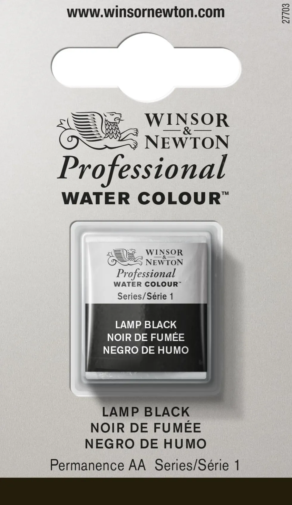 Farba akwarelowa Professional w półkostce - Winsor & Newton - Lamp Black