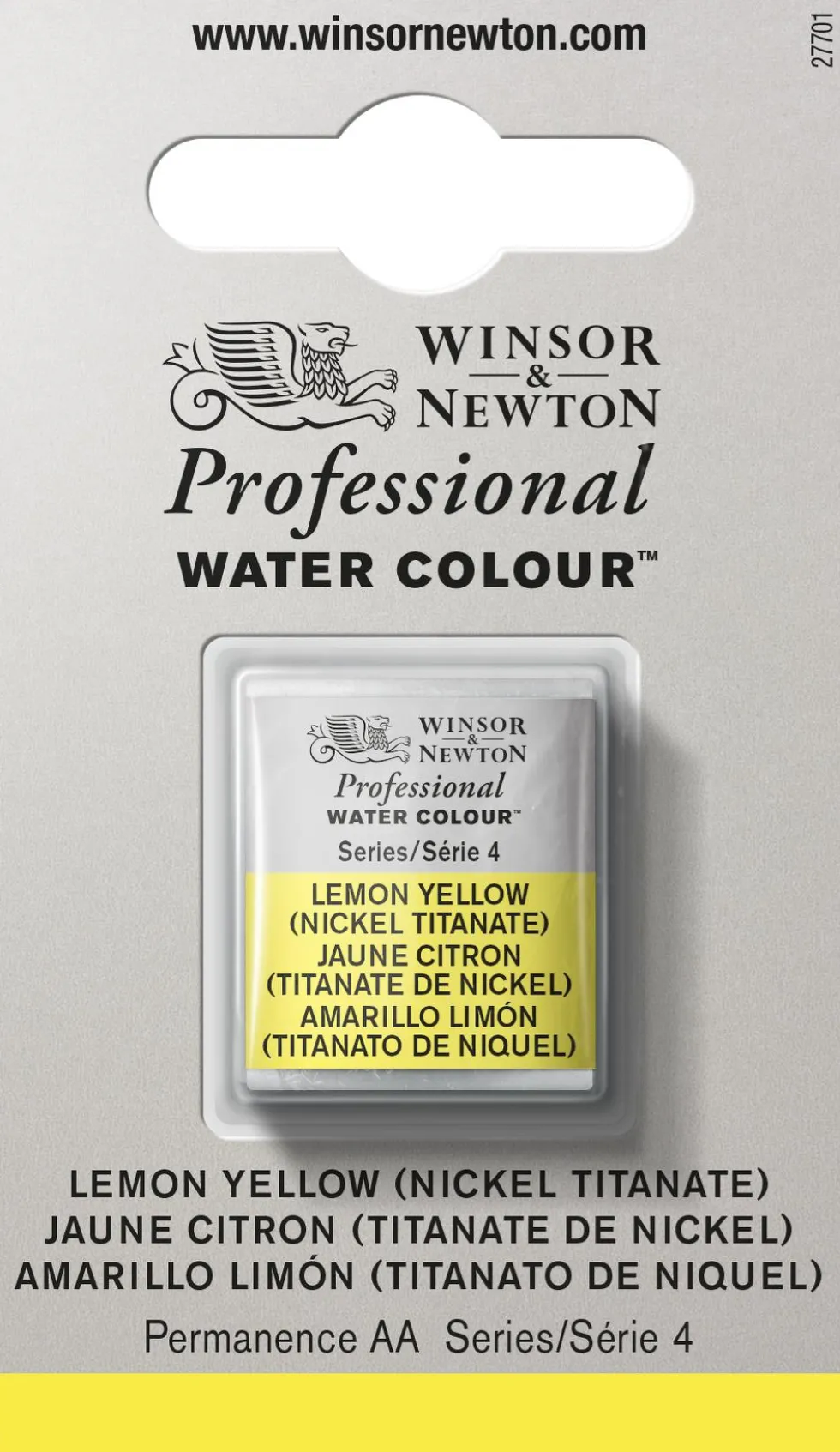 Farba akwarelowa Professional w półkostce - Winsor & Newton - Lemon Yellow