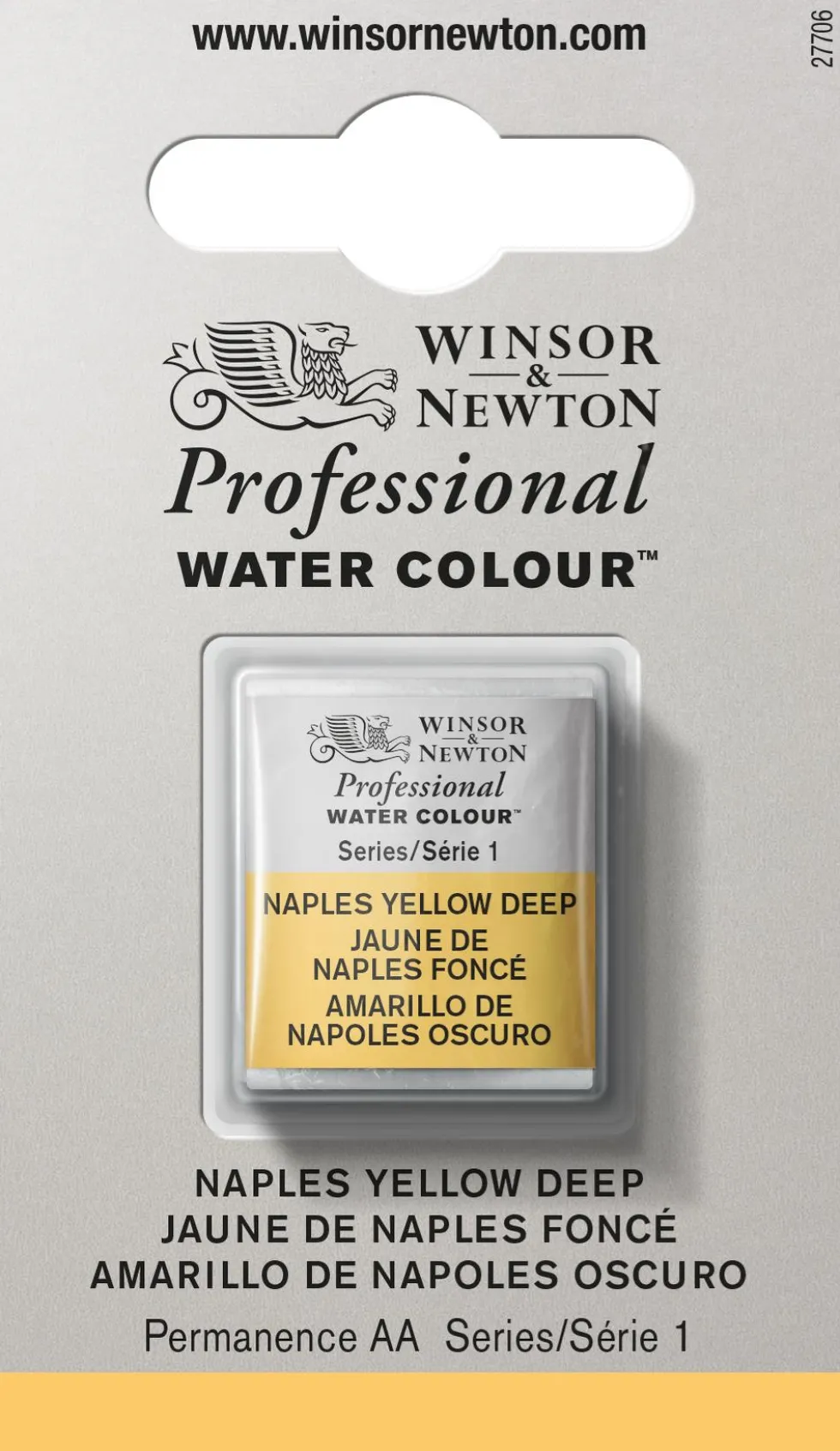 Farba akwarelowa Professional w półkostce - Winsor & Newton - Naples Yellow
