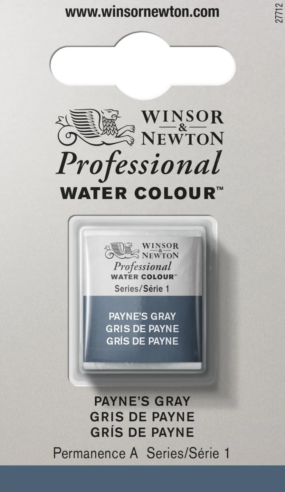 Farba akwarelowa Professional w półkostce - Winsor & Newton - Payne’s Grey