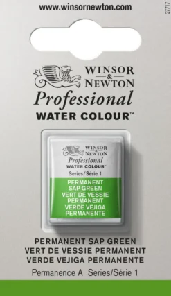 Farba akwarelowa Professional w półkostce - Winsor & Newton - Permanent Sap Green