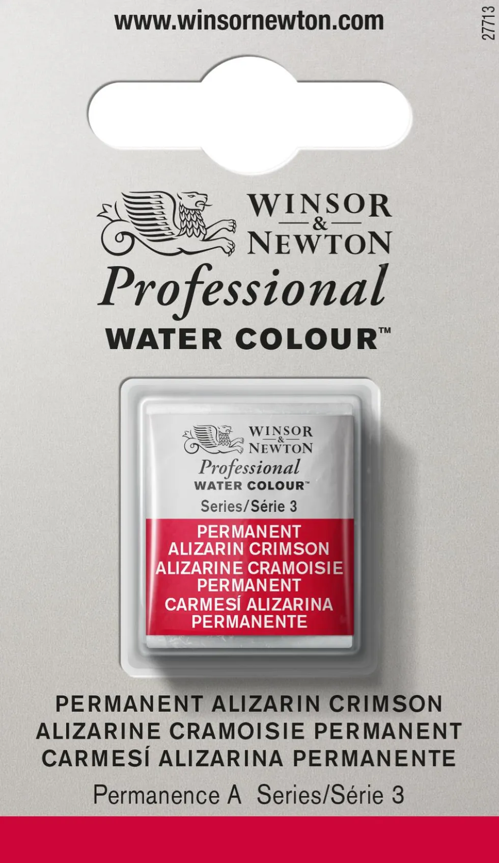 Farba akwarelowa Professional w półkostce - Winsor & Newton - Permanent Alizarin Crimson
