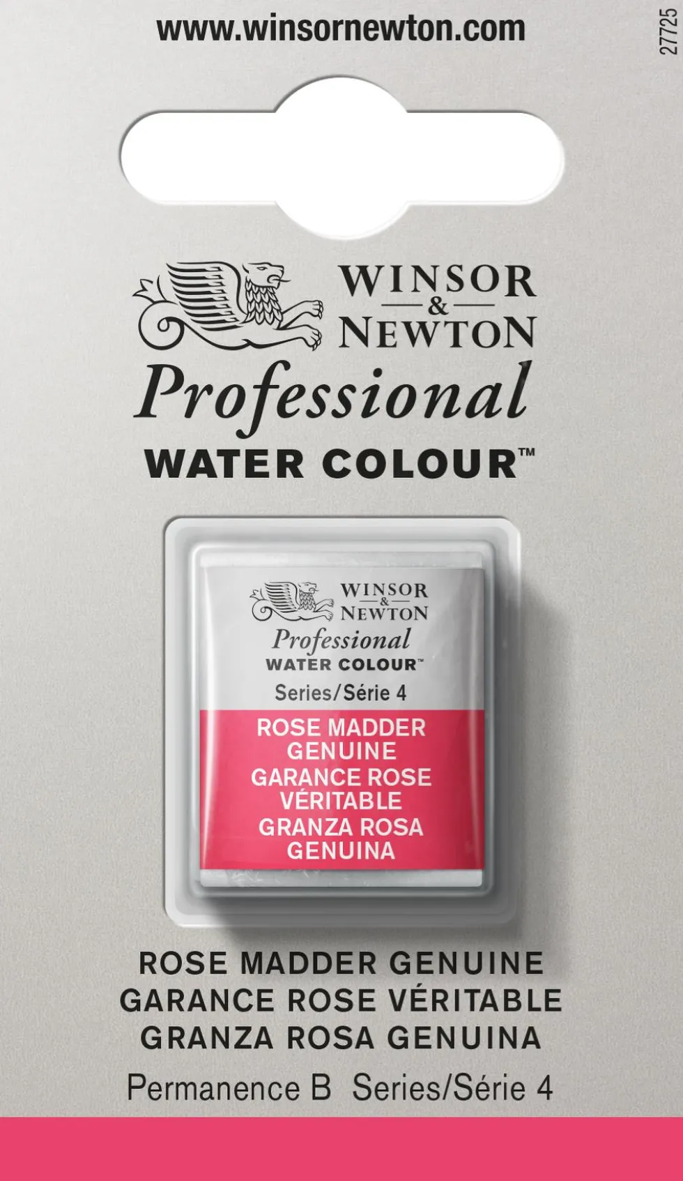 Farba akwarelowa Professional w półkostce - Winsor & Newton - Rose Madder Genuine