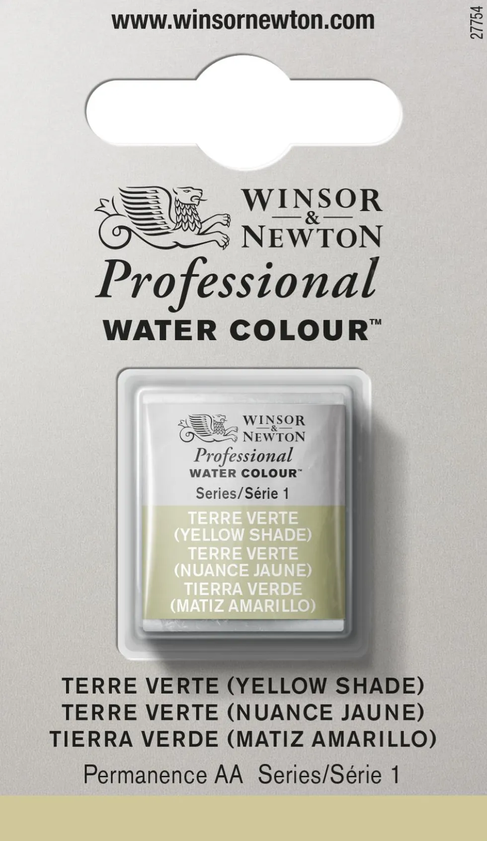 Farba akwarelowa Professional w półkostce - Winsor & Newton - Terre Verte (Yellow Shade)