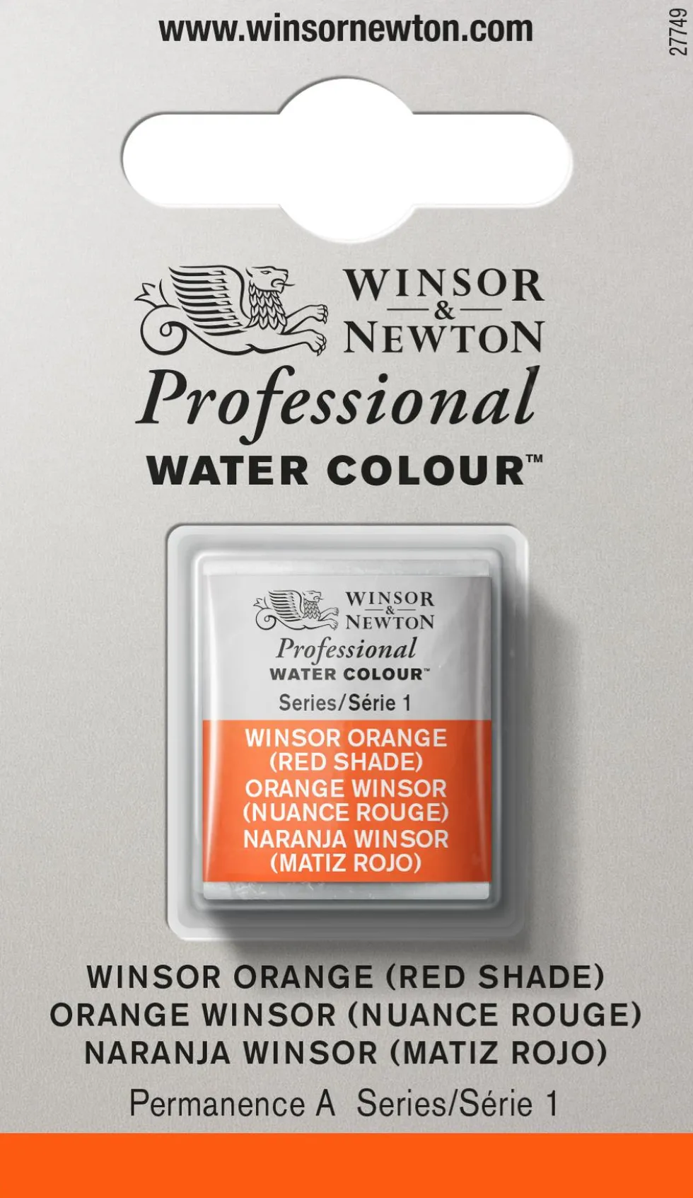Farba akwarelowa Professional w półkostce - Winsor & Newton - Winsor Red Deep