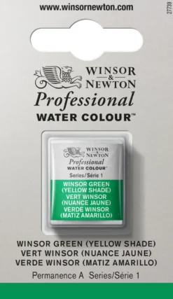 Farba akwarelowa Professional w półkostce - Winsor & Newton - Winsor Green (Yellow Shade)