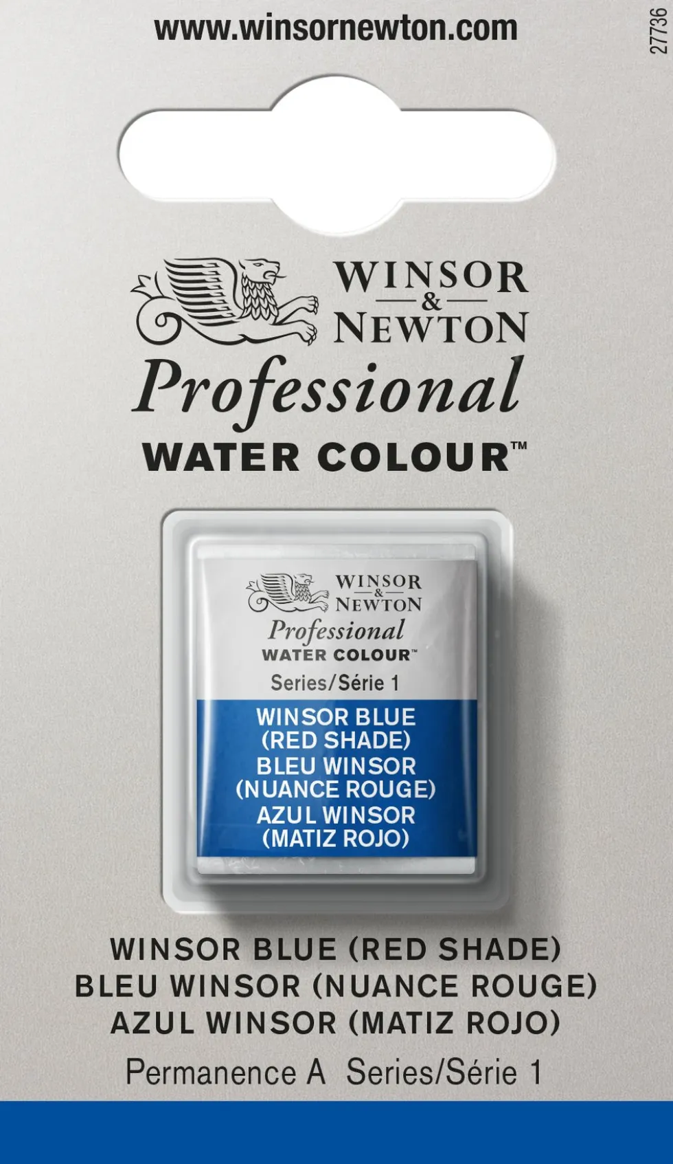 Farba akwarelowa Professional w półkostce - Winsor & Newton - Winsor Blue (Red Shade)