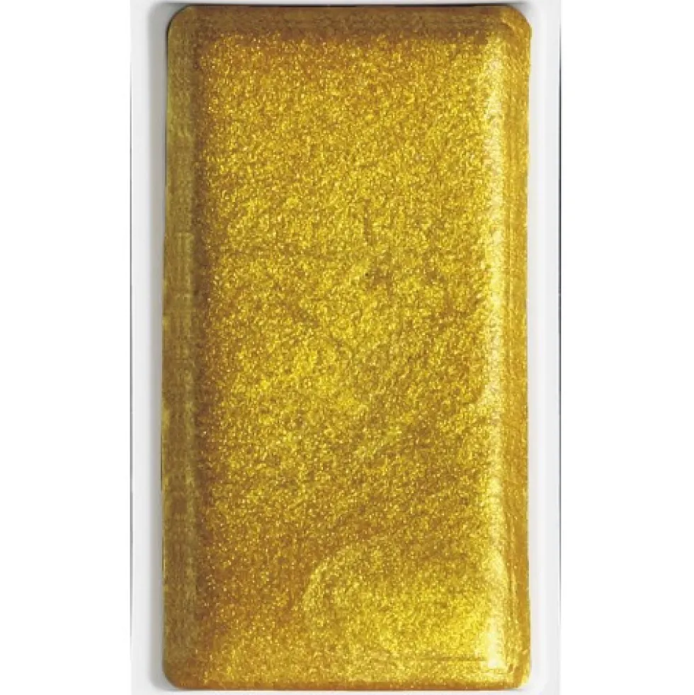 Farba akwarelowa w kostce Gansai Tambi - Kuretake - Yellow Gold