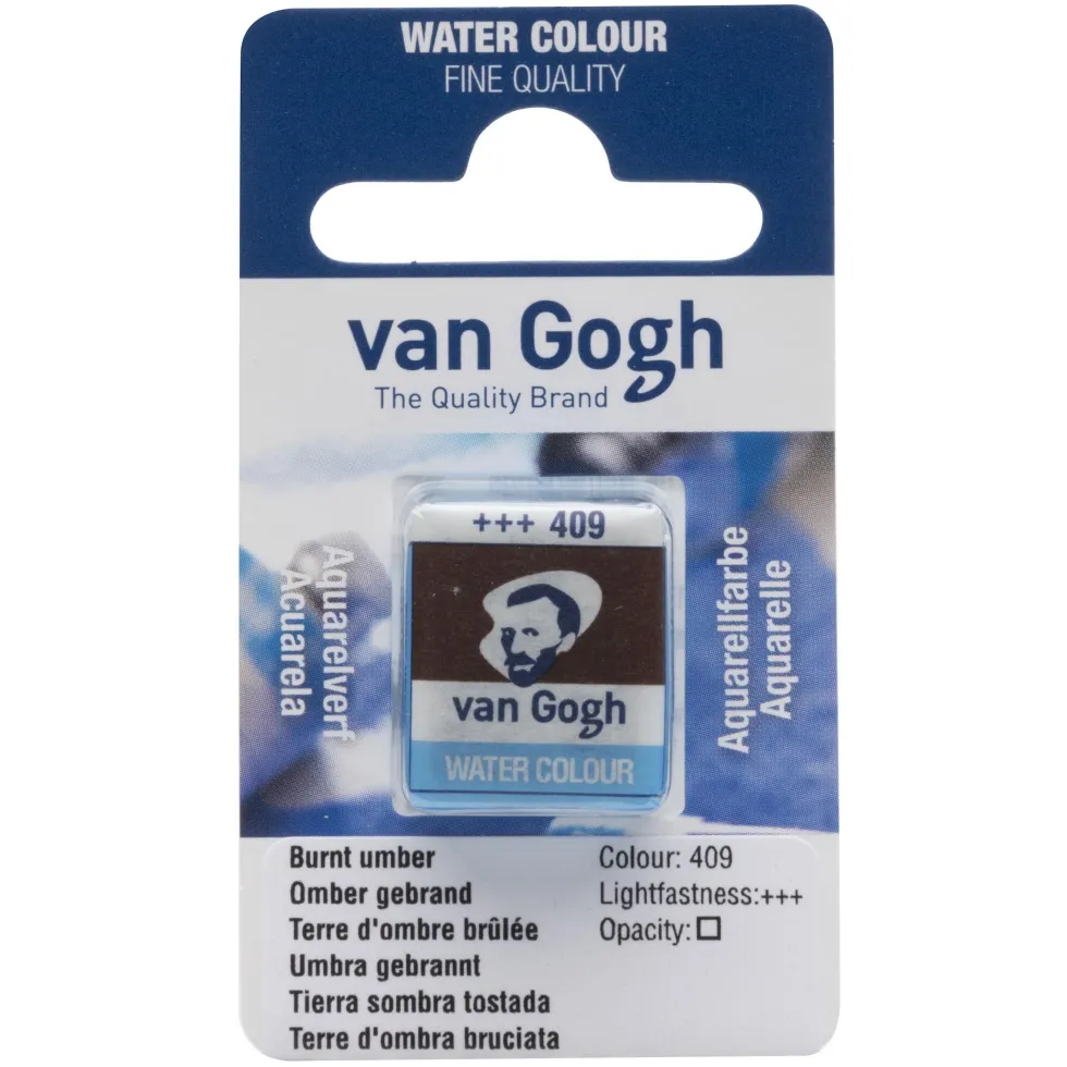 Farba akwarelowa w kostce - Van Gogh - 409 Burnt Umber